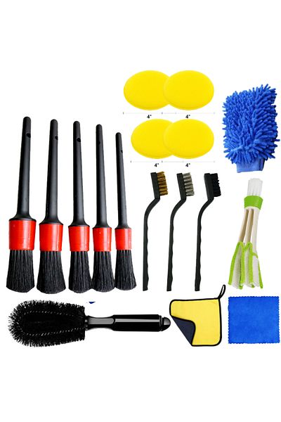 Choice 17pcs Zfouek 17pcs Car Detailing Brush Set Car Cleaning Brushes Sponges Towels For Car Air Vents Rim