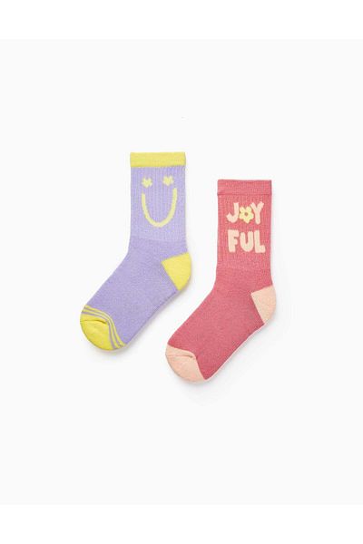 Ziddy Pack of 2 Pairs of Socks for Girls, Multicolour