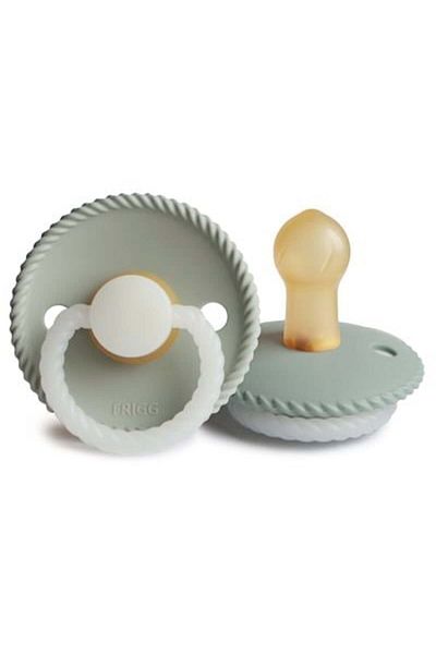 Frigg 0-6 Months Sage Night Rope Rubber Pacifier - Glow in the Dark