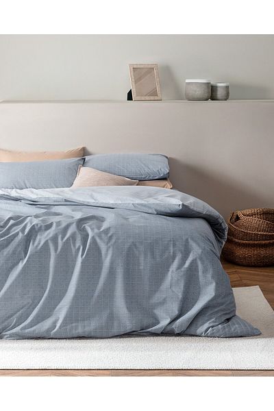 Madame Coco Odette Bettwäsche-Set, 100 % Baumwolle, Ranforce, bedruckt, Doppelbett, Blau