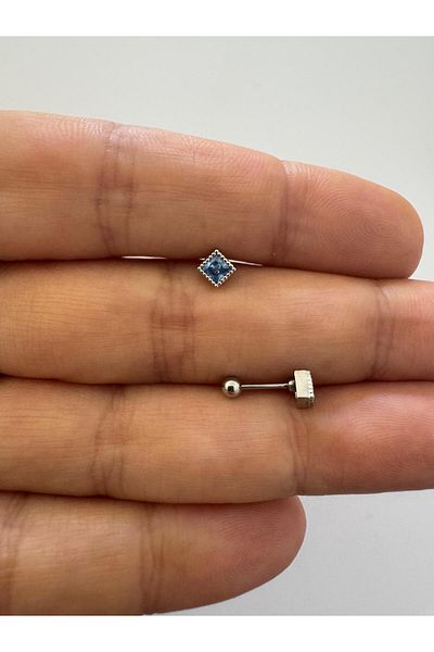 Arescollection 1 Pc Zircon Stone Helix Tragus Lobe Matched Piercing Earrings