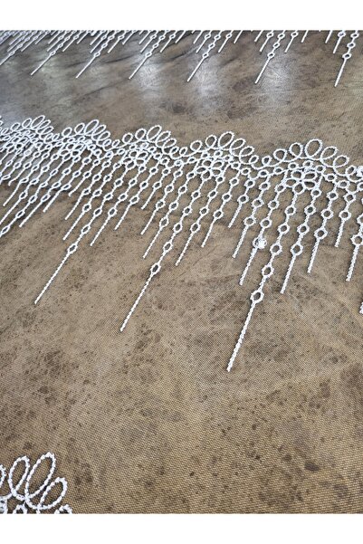 METERİAL Țesătură din dantelă de tul albă cu model – 135 cm |   Rochie de sea...