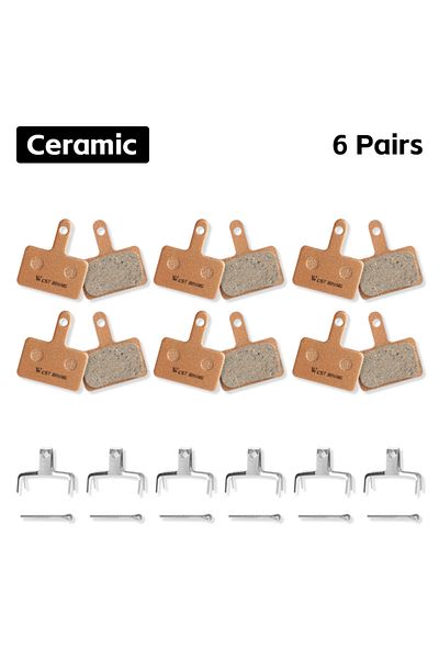 West Biking Ceramic 6 Pairs WEST BIKING Resin Ceramic Bike Brake Pads For Shimano Mt200 M515 C501 C601 1/2/4/6/8