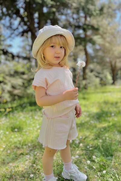 miabambim Devojčice kratke hlače T-shirt seta losos