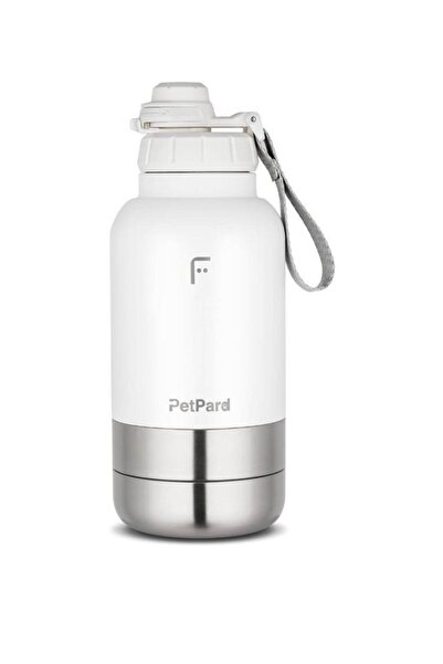 Fakir PetPard 3 in 1 Kedi & Köpek Mama Kapları ve Paslanmaz Çelik Termos, 1 Litre, Beyaz