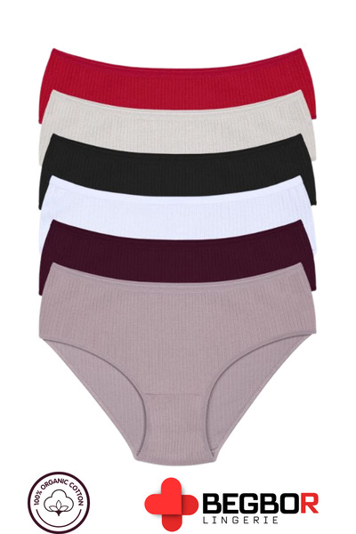 BEGBOR LİNGERİE 6' Women's Set High Waist Trophy Flaming Cotton Bato Panties