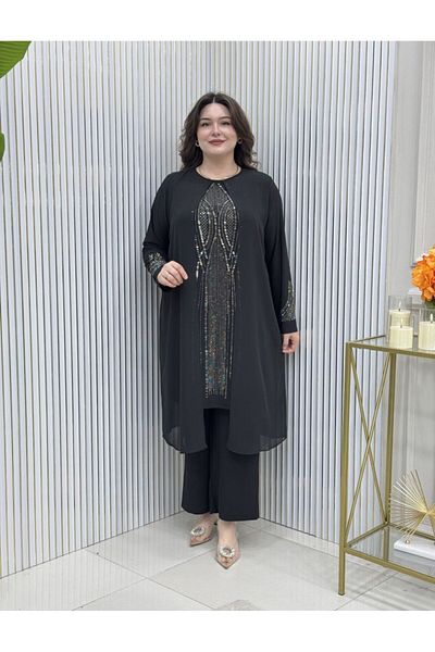GK Σετ τουνίκ Plus Size με πέτρα πρέσας