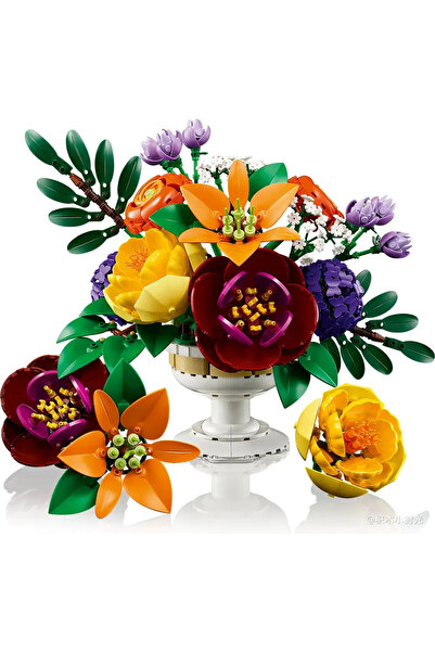 Choice 10345 جديد 2025 باقة زهور سيئة مكعبات بناء مكتب منزلي إبداعي ديكور نبا...