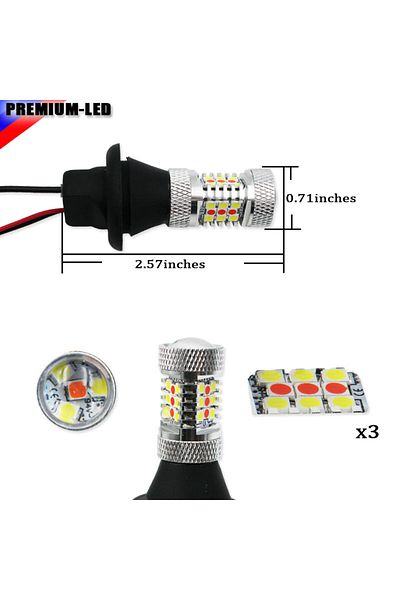 Choice White Red 1pc Switchback White & Red 3156 T25 Led Bulbs For Chevy And Ford Mustang Backup Add-on Rea