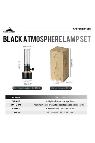 Choice مجموعة إضاءة الشموع Bkt-1d15 Campingmoon Atmosphere مزودة بعلبة ألومنيوم قابلة للنفخ للتخييم في الهواء الطلق