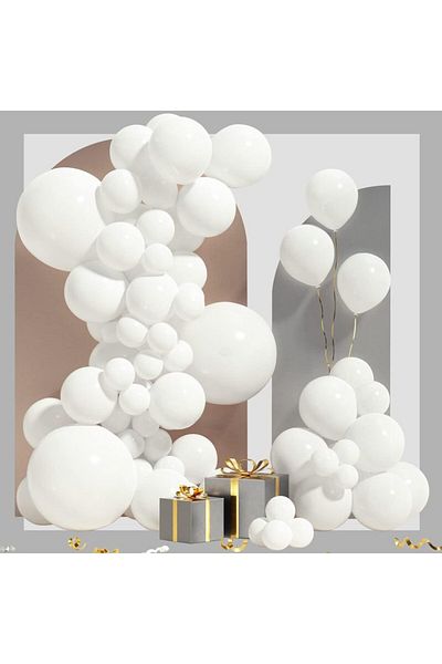 Choice Other White A Set Of 100 Matte Pure Color Latex Balloons