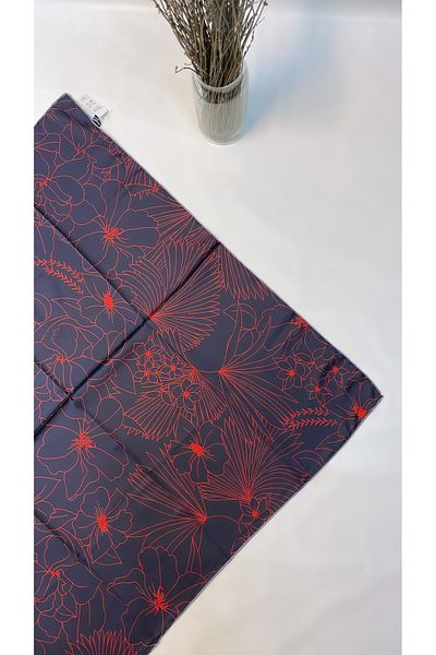 Onur Scarf -New Product Pyramid Luxer Two-Color Silk-Like Rayon Fabric Line Floral Pattern Fashion Shop