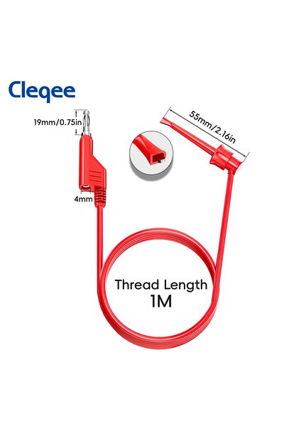 CLEQEE P1045 10pcs Banana Test Hook Test Lead 4mm Stackable Banana Plug Test Hook Clamp Flexible ...