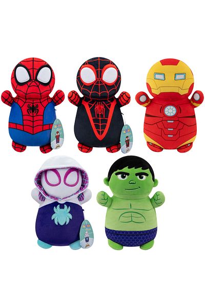 SPIDERMAN لعبة سكويشميلو سبايدي آند فريندز الناعمة، مقاس 10 بوصات، قطعة واحدة (قد تختلف الشخصية) | لعبة قطيفة