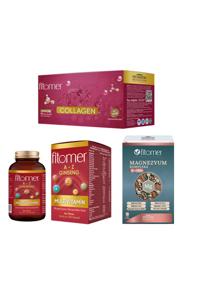 Fitomer Kolajen+ Komple Destek Seti ( Kolajen - Multivitamin 60'lı - Magnezyum )