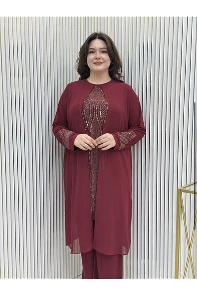 GK Set tunică de mărime mare cu piatră presată