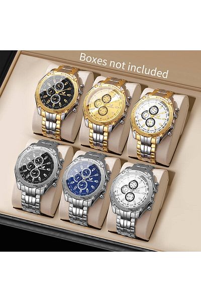 Choice 6pcs Without Box 6pcs/set Fashion Large Dial Men's Watches Luxury Business Quartz Wrist Watch For Ma