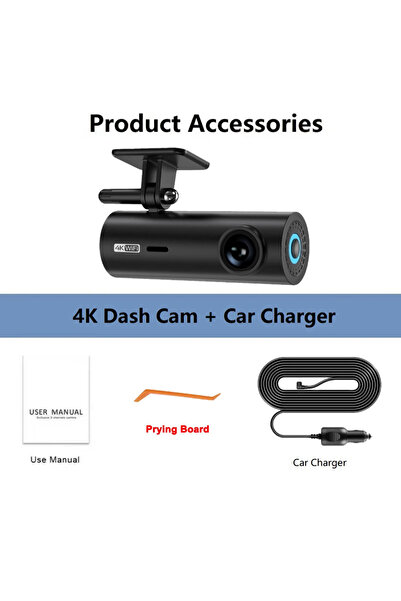 choice2 كاميرا سيارة DVR 4K سوداء 3840*2160P، كاميرا أمامية للسيارات، مسجل في...