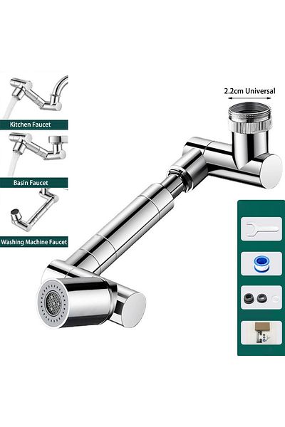 Choice 2 Spray Modes Universal 1440° Rotation Faucet Extender Metal Copper Spray Head Tap Extension Kitchen