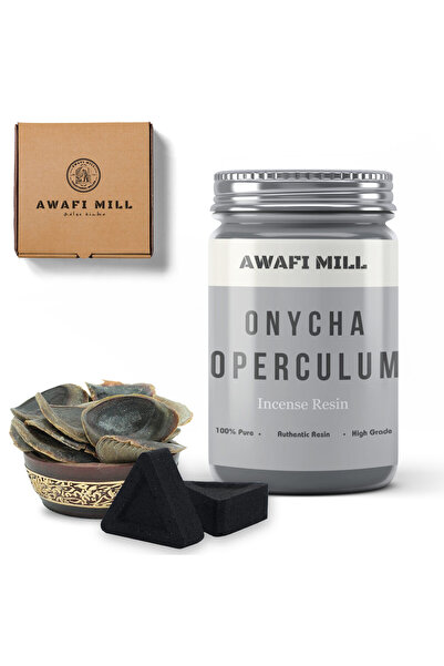 AWAFI MILL أونيشا أوبركولوم مع أقراص فحم مثلثة - زجاجة 100 جرام مع 20 قطعة فحم