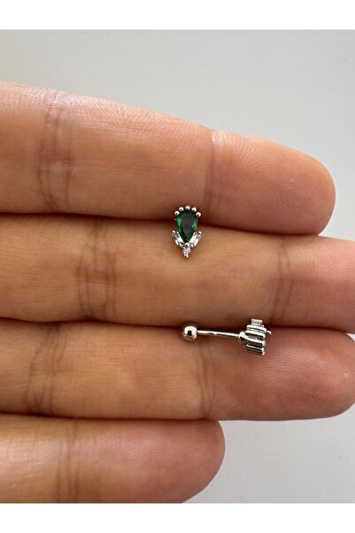 Arescollection 1 adet zirkon taşlı helix tragus lobe uyumlu piercing küpe