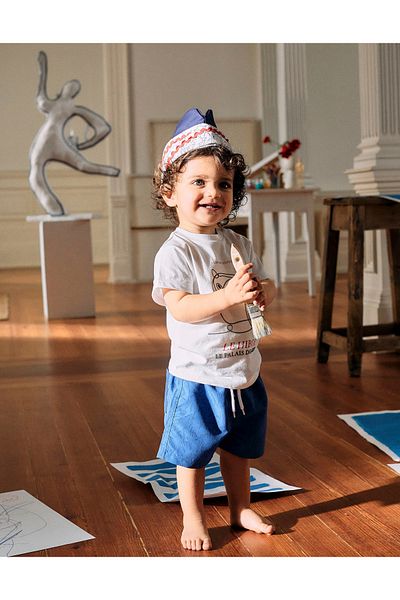 Ziddy Swim Shorts with Print for Baby Boys 'You & Me', Blue