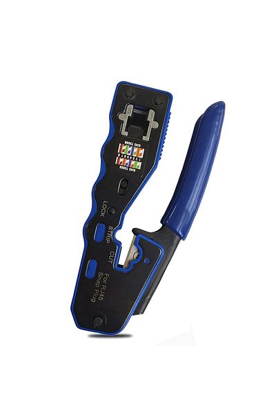 ZoeRax Blue Rj45 Crimp Tool Pass Through Crimper Cutter For Cat6a Cat6 Cat5 Cat5e 8p8c Modular Connector Et