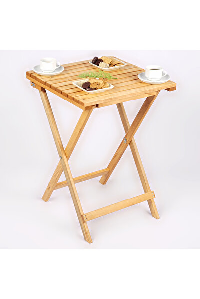WOODENSA 50x50cm Katlanır Masa Bistro Masa - Bahçe&balkon&teras&cafe Masası C...