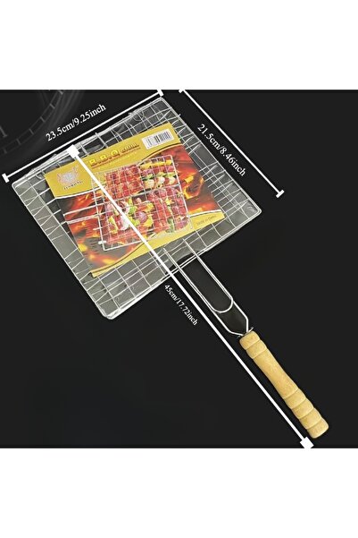 Choice رف شواء شبكي قابل للطي وسميك من الفولاذ المقاوم للصدأ باللون الرمادي ب...