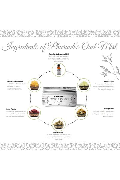 AWAFI MILL Pharaoh’s Oud Mist Bakhoor Mix - Bottle of 28 Grams (1 OZ)
