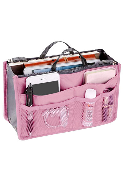 Choice حقيبة تنظيم مستحضرات التجميل النسائية باللون الوردي، حقيبة يد قابلة لل...