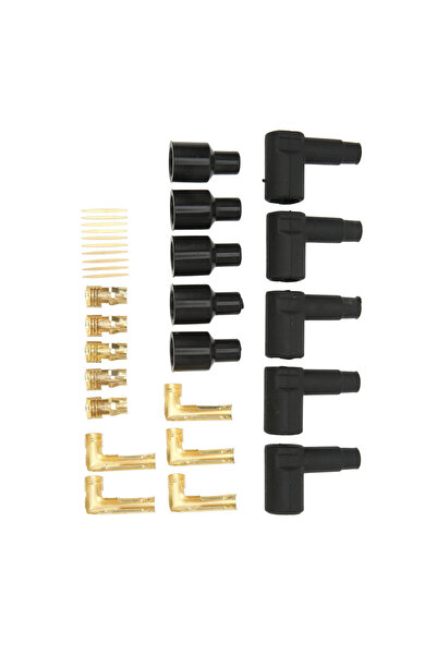 Choice مجموعة أطراف أسلاك ملف شمعة الإشعال من 30 قطعة مصنوعة من مادة المطاط الأسود مناسبة لأسلاك 6-10 مم