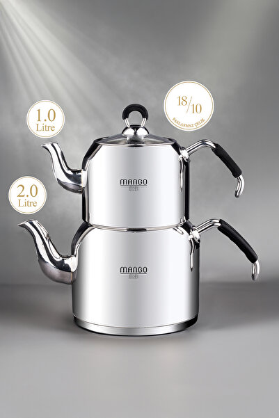 WEYNE Mango Kitchen - Midi Orta Boy 18/10 Paslanmaz Çelik 1.0-2.0 Lt. Çaydanlık Takımı