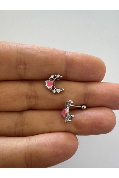 Arescollection 1 Pc Zircon Stone Helix Tragus Lobe Matched Piercing Earrings