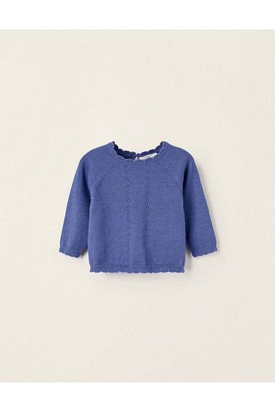 Ziddy Knitted Cardigan for Newborn Girls, Blue