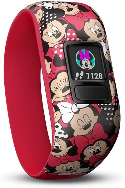 Garmin vivofit Jr. 2 - Disney Minnie Mouse Fitness Activity Tracker for Kids - Stretchy Band - Multi