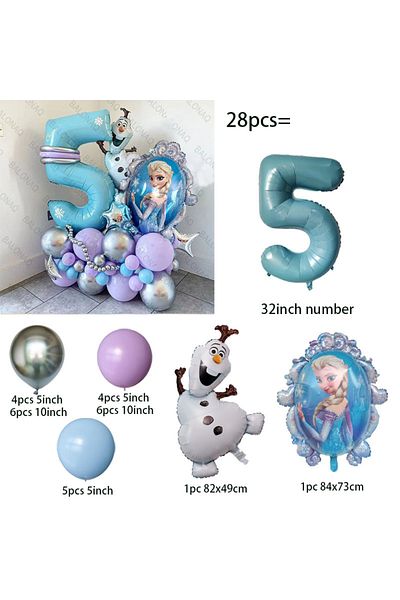 Choice As Picture Style-5 28pcs Frozen Foil Balloons Set Elsa Princess Cartoon Theme Party Decorate Girls B