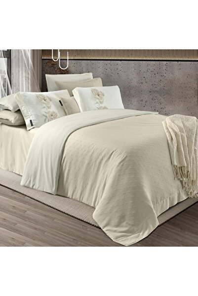 Sarev Lorent Ecru Double 100% Cotton Duvet Cover Ecru