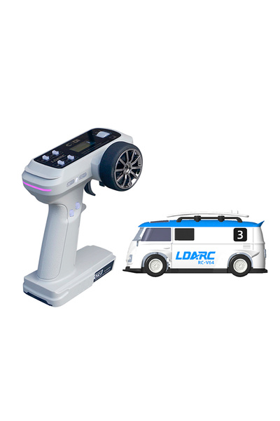 Choice سيارة LDARC V64 زرقاء صغيرة تعمل بالتحكم عن بعد تعمل بالكهرباء، نموذج محاكاة، حافلة، مركبة RTR 2.4