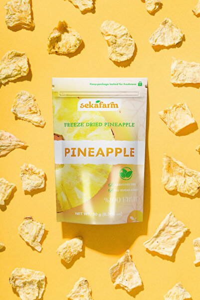 sekafarm Dondurularak Kurutulmuş Ananas 20 g – Freeze Dry Meyve Cipsi
