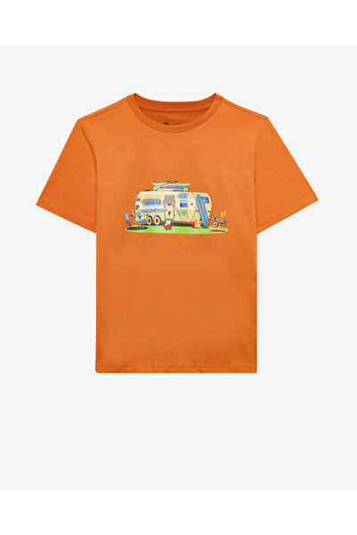 SKECHERS B Short Sleeve Regular Fit T-Shirt Büyük Erkek Çocuk Turuncu Tshirt SK2510102-701