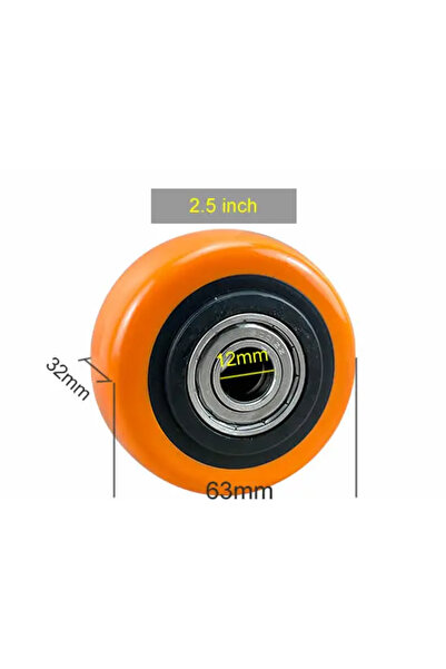 Choice4 1pc 2.5 inch PU Replacement caster wheels with double bearings orange...