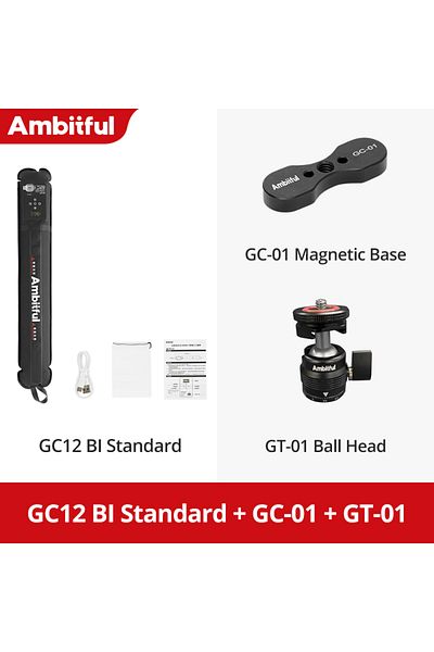 AMBITFUL Kit 2 Ambitful GC12 Gold Crow 12 Flexible Photography Lighting Air Light 2700K-6500K Portable LED So