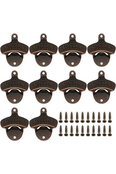 Choice Red Copper x 10 1/2/5/10pcs Embossed Bottle Opener Wall Mount Retro DIY Antique Metal Sturdy Bottle