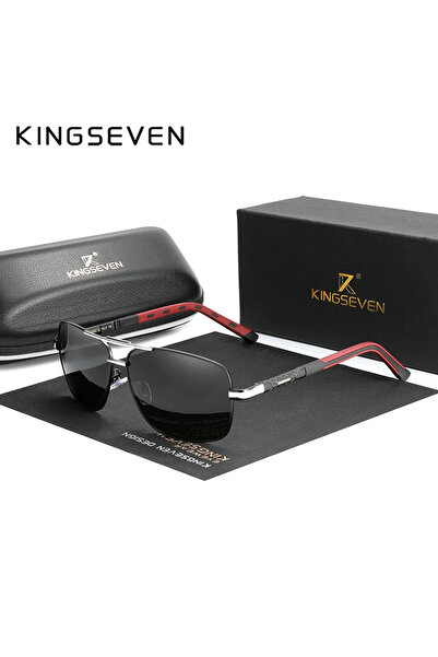 Choice نظارات شمسية أخرى من الألومنيوم KINGSEVEN باللون الرمادي الفضي للرجال/...