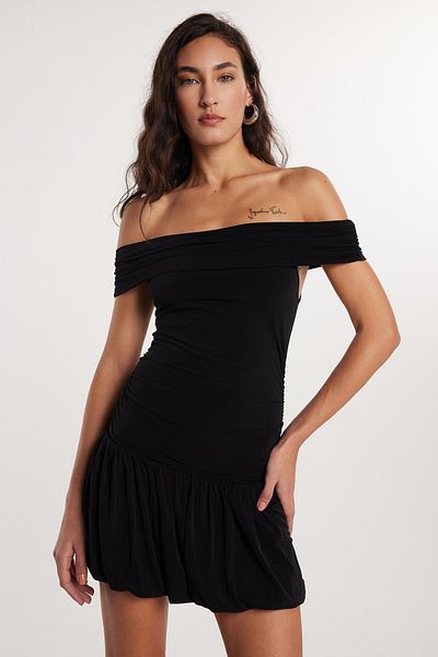 Tudors Γυναικείο Slim Fit Slim Fit Strapless Μαύρο Midi Φόρεμα