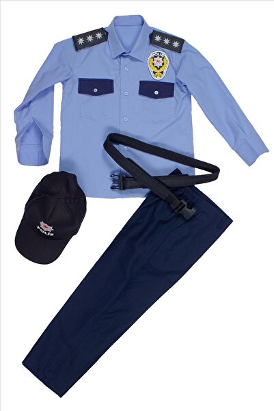 İZMİR ASKERİ MALZEME Genel Hizmet Uzun Kollu Mavi Renkli Polis Cocuk Kostum T...