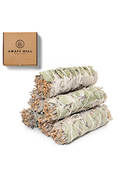 AWAFI MILL عصا دهن المريمية البيضاء مع الأوكالبتوس - عبوة من 3 أعواد