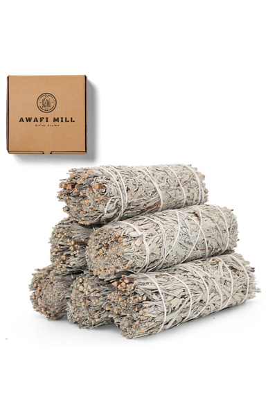 AWAFI MILL عصا التلطيخ برائحة المريمية الزرقاء - عبوة من 3 أعواد