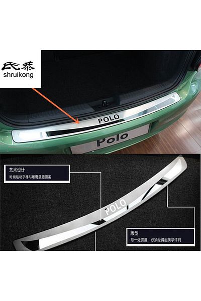 Choice 1pc Roll Shipping Stainless Steel For 2011-2016 Volkswagen Vw Polo 6r Hatchback Back Rear Trunk S...